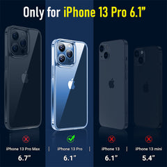 CamLabs [7 in 1] Defender iPhone 13 Pro Case 6.1 Inch, with 2 Pack Tempered Glass Screen Protector + 2 Pack Camera Lens Protector [Military Grade Protection] + Phone Stand, Clear Shockproof Slim Thin